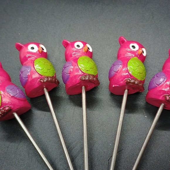 Owl cocktail fork set with owl holder - Picture 15 of 16